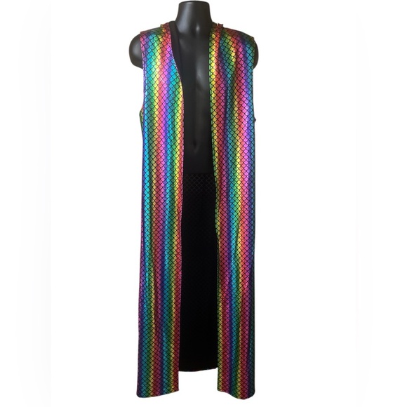 Western f.a.s.h.i.o.n Other - Rainbow Scalloped Holographic Long Vest